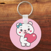 Teddy Bear Illustratie Sleutelhanger (Voorkant)