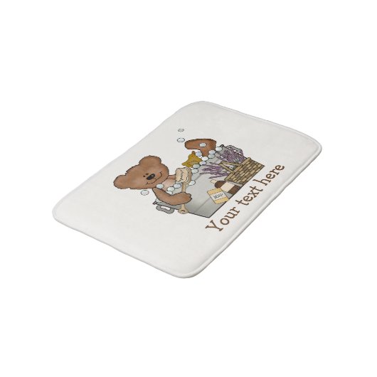 Teddy Bear in Bath Tub Bath Mat (Gekanteld)