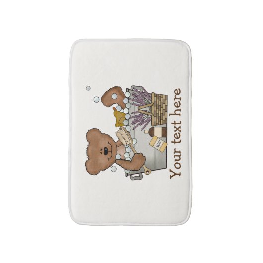 Teddy Bear in Bath Tub Bath Mat (Voorkant Verticaal)