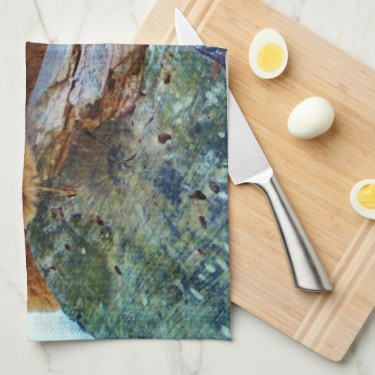 Teddy Bear in de sneeuw Theedoek (Quarter Fold)