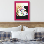 Teddy Bear in een dress Canvas Afdruk (Insitu (Slaapkamer))