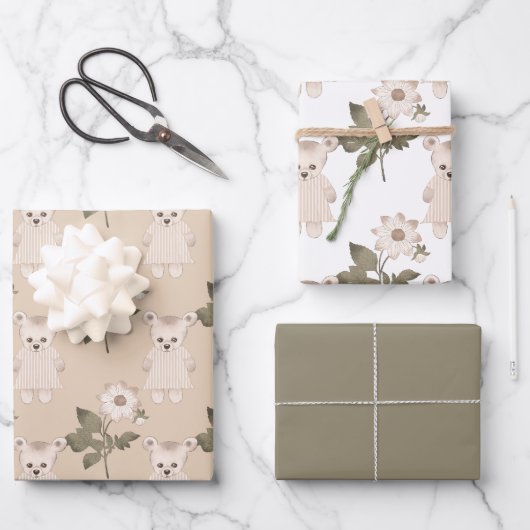 Teddy Bear in een dress Inpakpapier Vel (Voorkant)