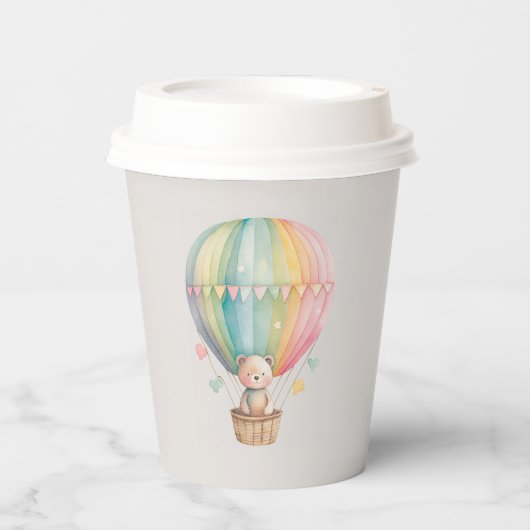 Teddy Bear in een Hot Air Ballon Cups Papieren Bekers (Voorkant)