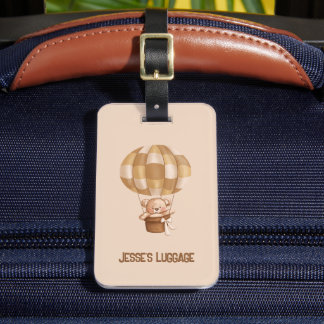 Teddy Bear in Hot Air Ballon Luggage/Dagverzorging Bagagelabel