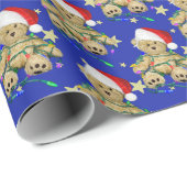 Teddy Bear in kerstlicht Cadeaupapier (Rol Hoek)