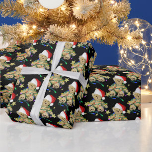 Teddy Bear in kerstlicht Cadeaupapier