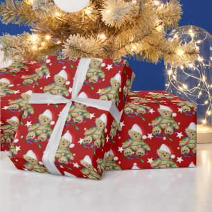 Teddy Bear in kerstlicht Cadeaupapier
