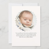 Teddy Bear "In Loving Memory" Child Memorial Card Kaart (Achterkant)
