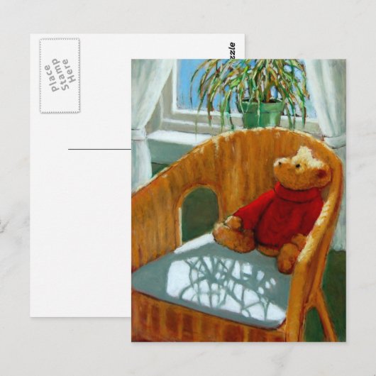 TEDDY BEAR IN PASTEL: KUNST BRIEFKAART (Voorkant / Achterkant)