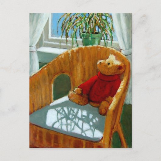 TEDDY BEAR IN PASTEL: KUNST BRIEFKAART (Voorkant)