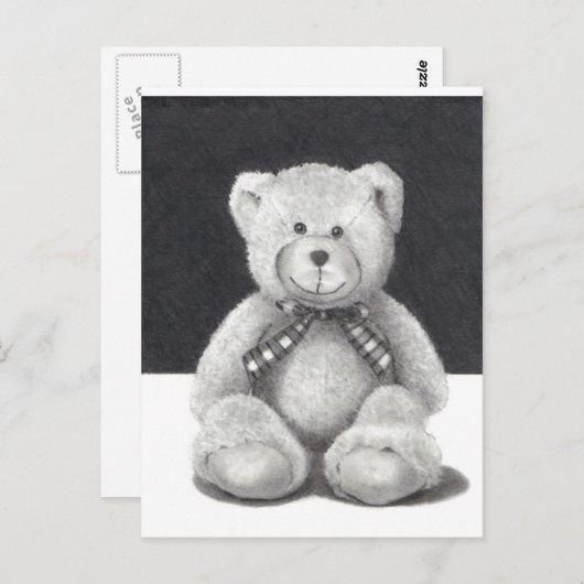 Teddy Bear in Pencil Briefkaart (Voorkant / Achterkant)