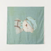 Teddy Bear in Pet Cute Sweet Schattig Whimsy Wandkleed (Voorkant (horizontaal))