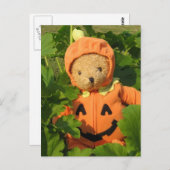 Teddy Bear in Pumpkin Patch Briefkaart (Voorkant / Achterkant)