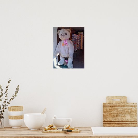 Teddy Bear in Rothenburg, Duitsland Poster (Keuken)