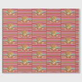 Teddy Bear in Stripes Cadeaupapier (Vlak)