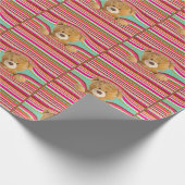 Teddy Bear in Stripes Cadeaupapier (Hoek)