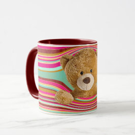 Teddy Bear in Stripes Mok