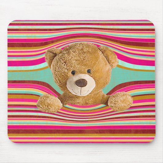 Teddy Bear in Stripes Muismat (Voorkant)