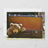 Teddy Bear in Suitcase Baby shower Invitation Aankondiging (Achterkant)
