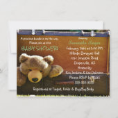 Teddy Bear in Suitcase Baby shower Invitation Aankondiging (Voorkant)