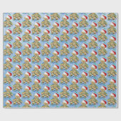 Teddy Bear in Tangled kerstlampjes Cadeaupapier (Vlak)