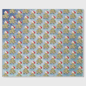 Teddy Bear in Tangled kerstlampjes Cadeaupapier (Vlak)