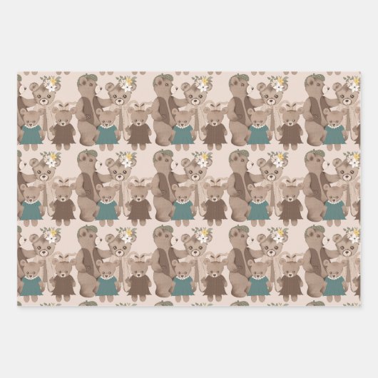 Teddy Bear Inpakpapier Vel (Voorkant 2)