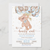 Teddy Bear Invitation Baby shower Kaart (Voorkant)