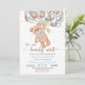 Teddy Bear Invitation Baby shower Kaart (Staand voorkant)