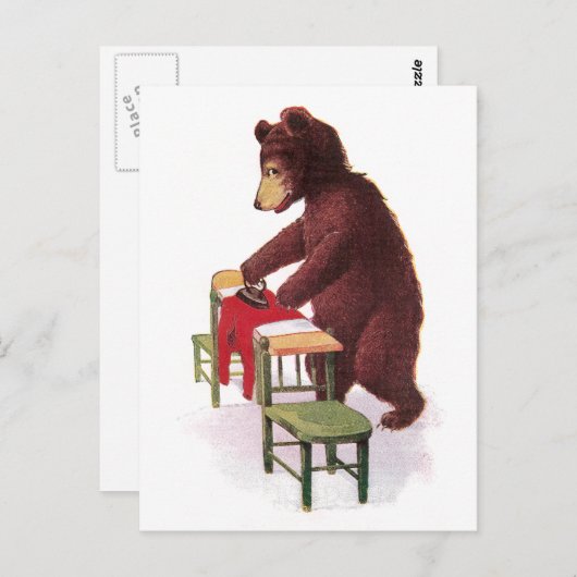 Teddy Bear Irons Clothes Briefkaart (Voorkant / Achterkant)