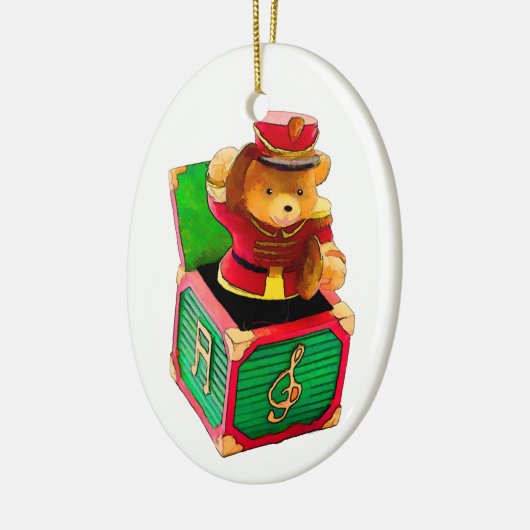 Teddy Bear JAck in de doos Keramisch Ornament (Links)