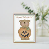 Teddy Bear Jack O'Lantern Briefkaart (Staand voorkant)