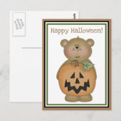 Teddy Bear Jack O'Lantern Briefkaart (Voorkant / Achterkant)