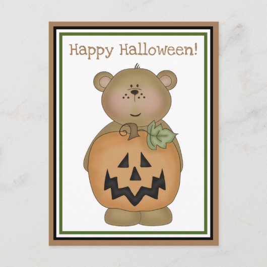 Teddy Bear Jack O'Lantern Briefkaart (Voorkant)