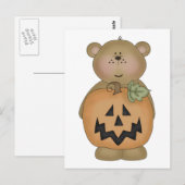 Teddy Bear Jack O'Lantern Briefkaart (Voorkant / Achterkant)