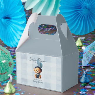 Teddy Bear Jean Baby shower Blue Bedankdoosjes