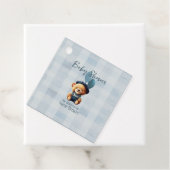 Teddy Bear Jean Baby shower Blue Bedankjes Labels (In situ)