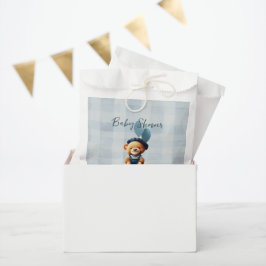 Teddy Bear Jean Baby shower Blue Bedankzakje