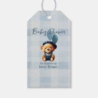 Teddy Bear Jean Baby shower Blue Cadeaulabel