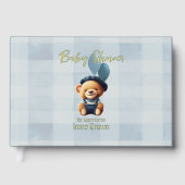 Teddy Bear Jean Baby shower Blue Gastenboek (Voorkant)
