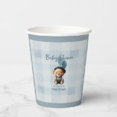 Teddy Bear Jean Baby shower Blue Papieren Bekers (Achterkant)