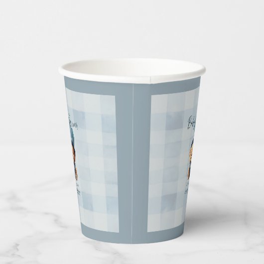 Teddy Bear Jean Baby shower Blue Papieren Bekers (Rechts)