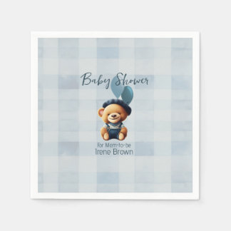 Teddy Bear Jean Baby shower Blue Servet