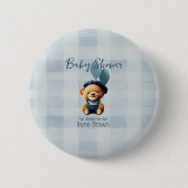 Teddy Bear Jean Baby shower Button (Voorkant)