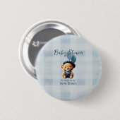 Teddy Bear Jean Baby shower Button (Voorkant /achterkant)
