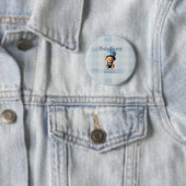 Teddy Bear Jean Baby shower Button (In situ)