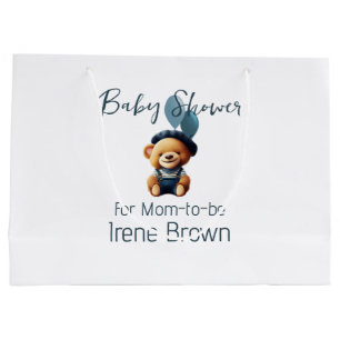 Teddy Bear Jean Baby shower Gift Bag Groot Cadeauzakje