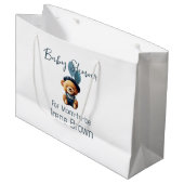 Teddy Bear Jean Baby shower Gift Bag Groot Cadeauzakje (Voorkant Gekanteld)
