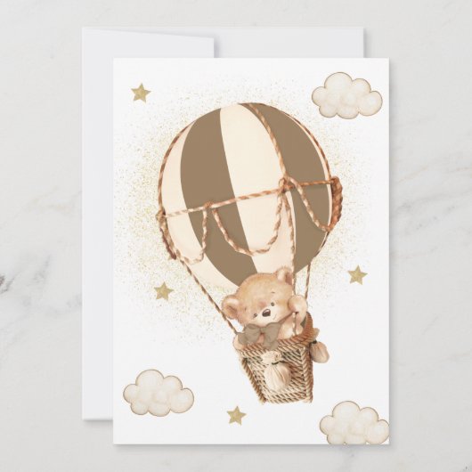 Teddy Bear Jongen 1E Verjaardag Kaart (Achterkant)