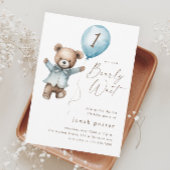 Teddy Bear Jongens 1e Verjaardagsfeestje Kaart